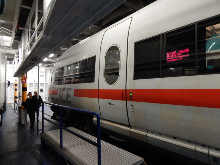 in transit, our train on the ferry from Rodby (Germany) to Puttgarden (Denmark)