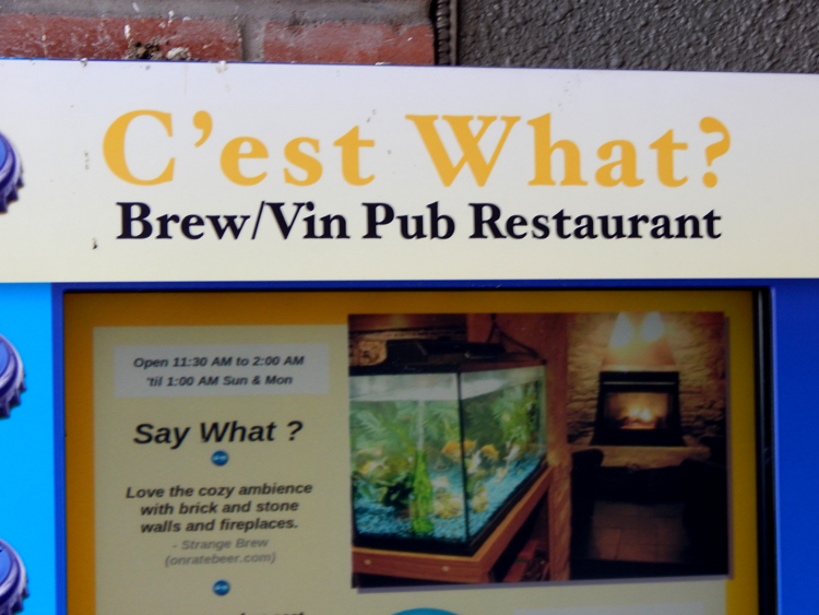 Cest What restaurant sign, Toronto