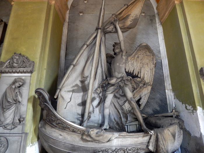 Monument to Giacomo Carpaneto, Staglieno, Genova, before 2016 renovation