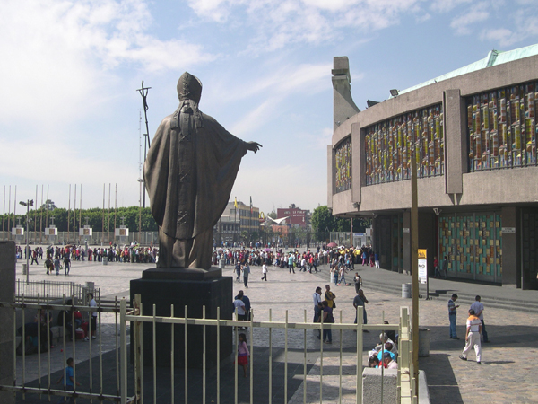 Mexico D.F., Basilica de Guadalupe, statue of Pope John Paul II