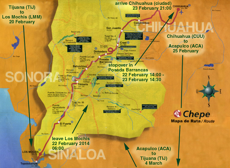 El Chepe itinerary