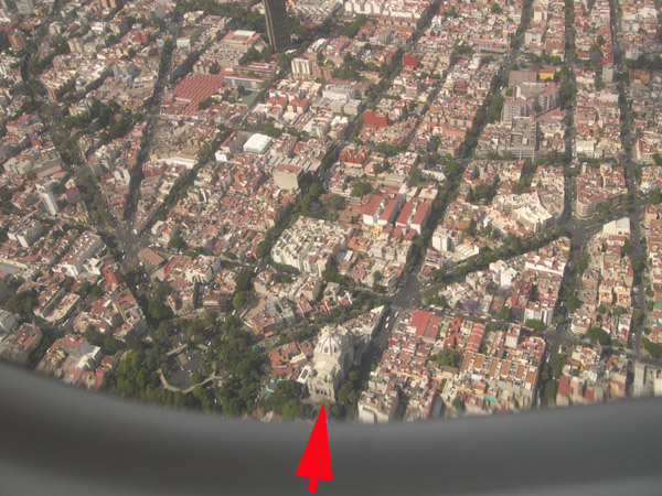 Mexico D.F. - from the air, Templo del Purisimo Corazon de Maria