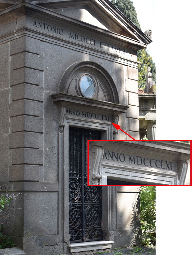 Roma Campo Verano - Micocci Roman Numeral mistake