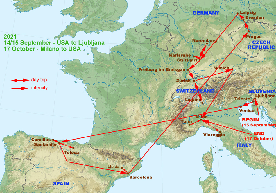 Itinerary September/October 2021