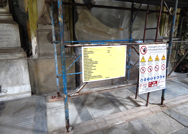 Cimitero Monumentale di Staglieno, Tomba Carpaneto in scaffolding