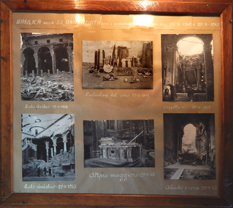 Basilica della Santissima Annunziata, Genova, war damage