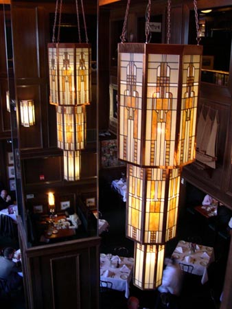 Philadelphia, lamp in McCormick & Schmick's restaurant