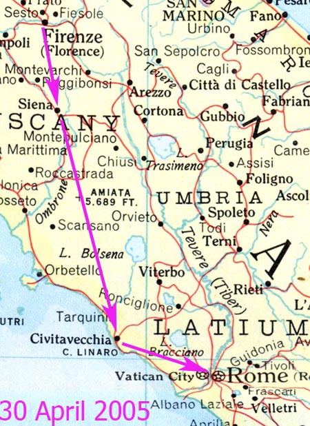 Map - Firenze, Siena, Roma - 2005