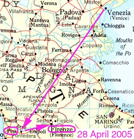 Map - Venezia, Pisa, Firenze - 2005