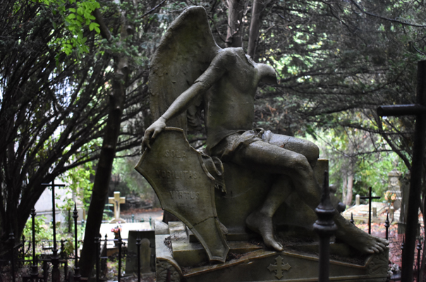 Genova-Sampierdarena - Cimitero Castagna - Tomba Angelo Roncallo (damaged)