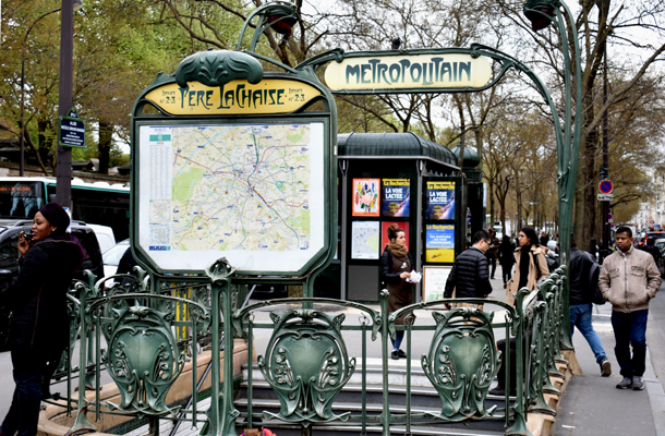 Pere Lachaise Metro station, Paris