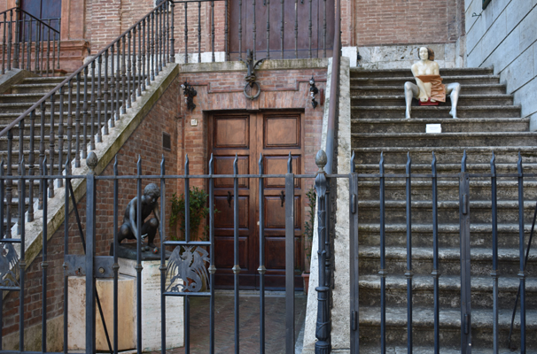 sculptures in front of Santa Caterina, Siena