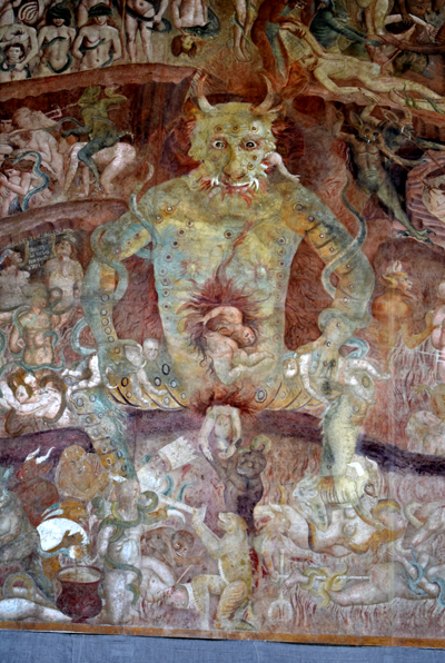 fresco (detail), Buffalmacco, Inferno, Camposanto di Pisa