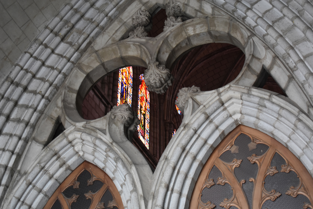 stained glass, Basilica del Voto Nacional, Quito, Ecuador