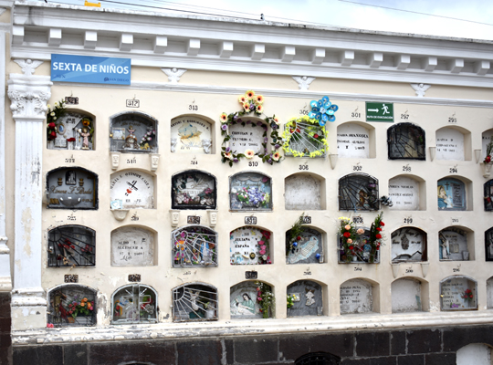 sixth building of niches for children, Cementerio San Diego, Quito, Ecuador